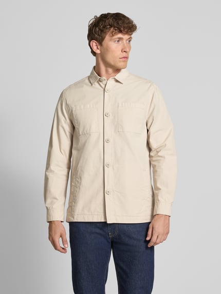 Barbour Slim Fit Overshirt aus reiner Baumwolle Modell 'RICKFELL' Sand 4