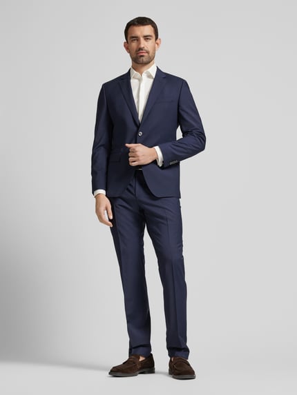 BOSS Slim fit 2-knoops colbert met kissing buttons, model 'Huge' Marineblauw - 1