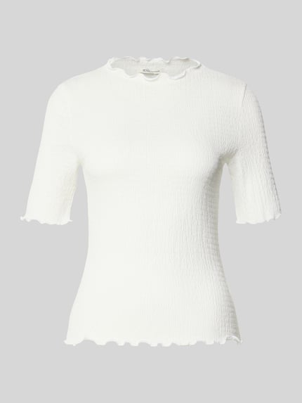 Tom Tailor Denim t-shirt o kroju slim fit ze stójką Złamany biały 2