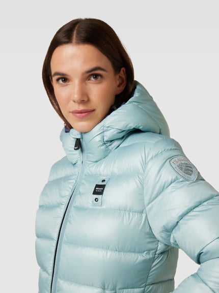 Blauer USA Steppjacke mit Stehkragen Hellblau 3