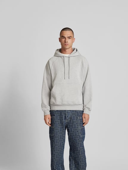 Closed Bluza z kapturem z kieszenią kangurka Jasnoszary melanż 4