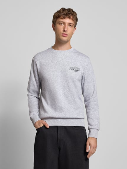 JACK & JONES Sweatshirt mit Label-Print Modell 'MAKOTO' Hellgrau Melange 4