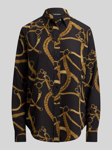 Lauren Ralph Lauren bluzka z długim rękawem o kroju regular fit z nadrukiem z motywem BLACK 2
