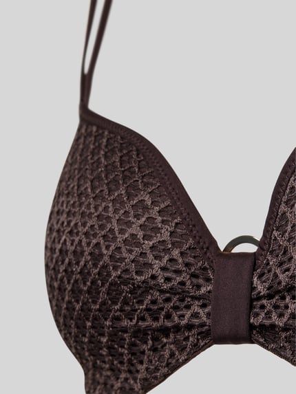 Marie Jo Bikini-Oberteil mit Strukturmuster Modell 'TOMAR' Dunkelbraun 2