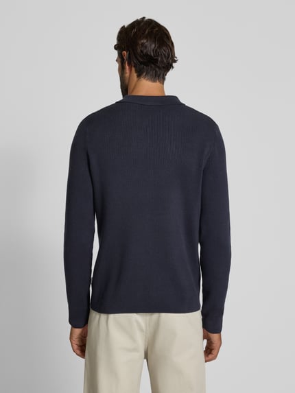 Lindbergh Relaxed Fit Pullover mit Strukturmuster Dunkelblau 5