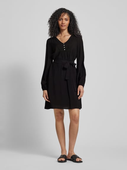 VERO MODA Minikleid mit Bindegürtel Modell 'MIRA' Black 1