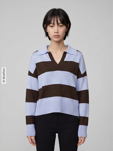 s.Oliver RED LABEL Boxy Fit Strickpullover aus Baumwoll-Mix Hellblau 4