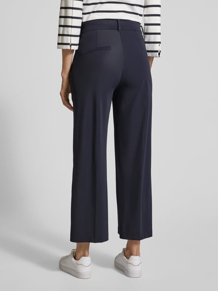 CAMBIO Tapered fit stoffen broek met verkort model Marineblauw - 5