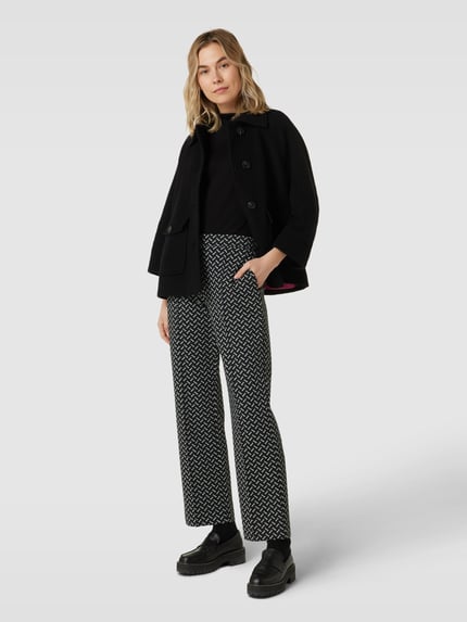 Christian Berg Woman Marlenehose mit Allover-Muster Black 1