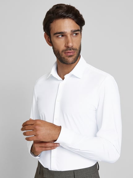 Jake*s Super slim fit zakelijk hemd met kentkraag Wit - 3