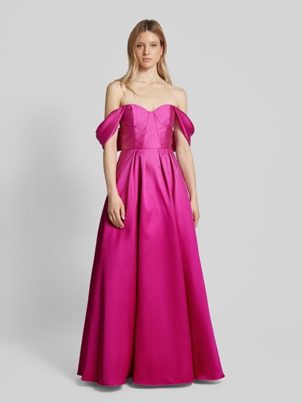 Vera Wang Bride Avondjurk met one shoulder-band, model 'VIKTOR' Fuchsia - 4