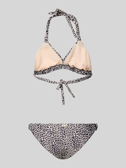 Produktfoto, Bikini-Set im Allover-Look Modell 'BIBI' von Shiwi mit Schnürung, Material-Mix mit Stretch-Anteil, körpernahe Passform