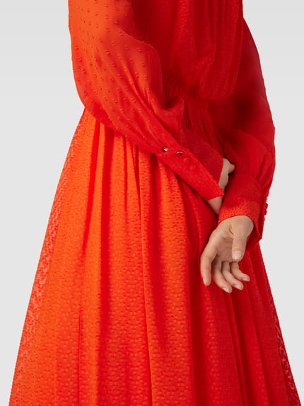 BOSS Blusenkleid aus Viskose mit Strukturmuster Modell 'Difilona' Rot 3