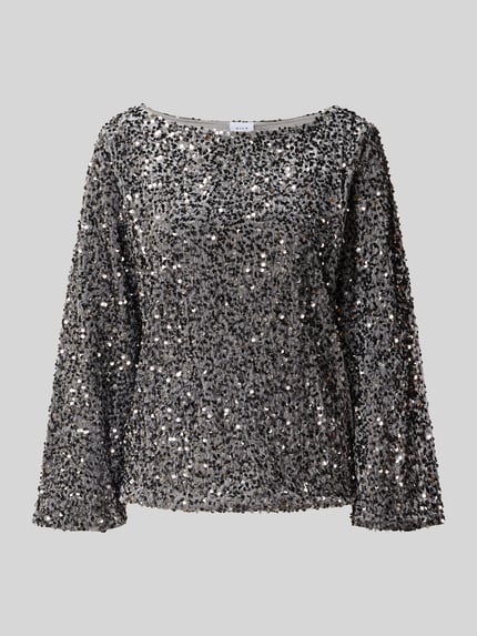 VILA Blusenshirt mit Paillettenbesatz Modell 'FAITH' Silber 2