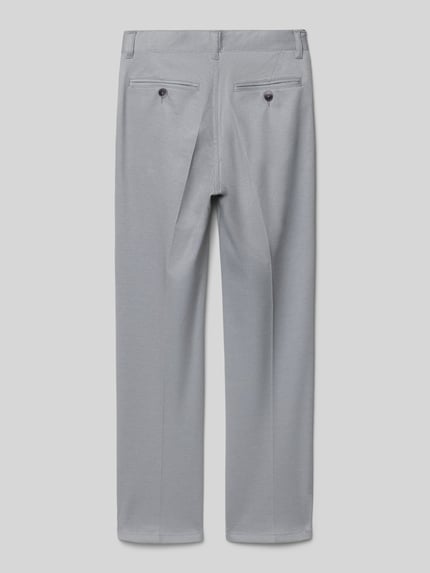 Produktfoto, Stoffhose mit französischen Eingrifftaschen von G.O.L., Slim Fit, hellgrauer Material-Mix mit Viskose-Anteil, Gesäßtaschen, Rückansicht.