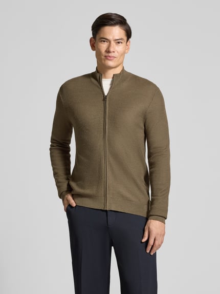 JOOP! COLLECTION Strickjacke aus Woll-Mix mit Stehkragen Oliv 4