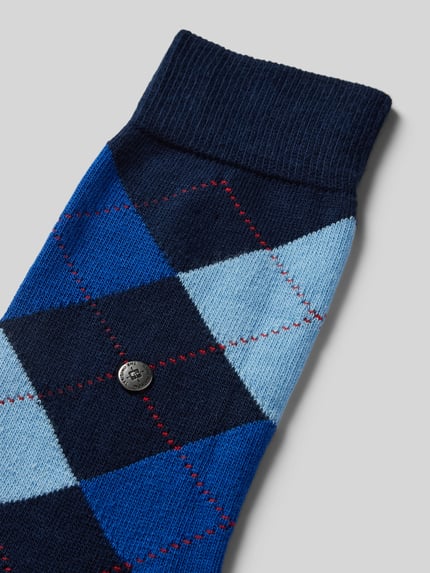 Burlington Socken mit Zickzack-Muster Modell 'Queen' Dunkelblau 2