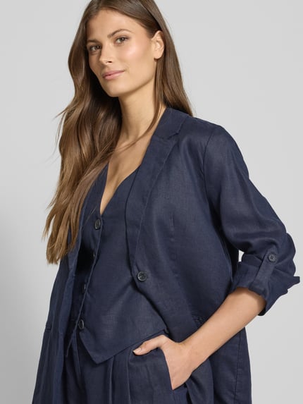 Christian Berg Woman Leinenblazer mit Paspeltaschen Dunkelblau 3