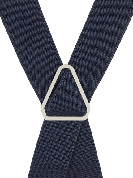 Produktfoto, Hosenträger in Y-Form von Willen für Herren, dunkelblauer Material-Mix mit Stretch-Anteil, Klappverschluss, Breite 3,5 cm.