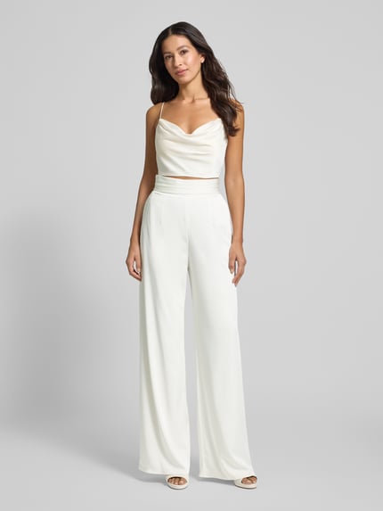 LUXUAR FASHION Stoffhose mit Taillenband und Eingrifftaschen Offwhite 1