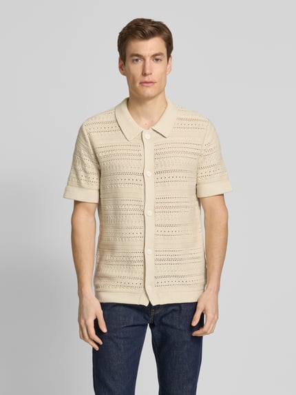 Selected Regular Fit Freizeithemd mit Polokragen Modell 'PALO' Beige 4