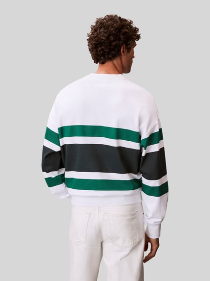 Calvin Klein Jeans Relaxed Fit Sweatshirt aus Frottee Weiss 5