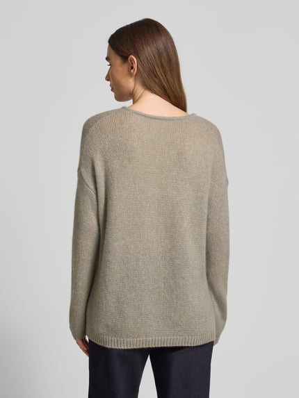 Hemisphere Strickpullover aus Kaschmir-Seide-Mix Oliv 5
