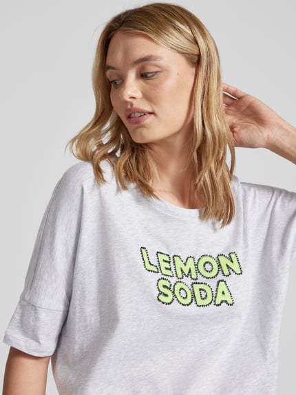 LIEBLINGSSTÜCK T-Shirt mit Paillettenbesatz Modell 'Dacina' Hellgrau Melange 3