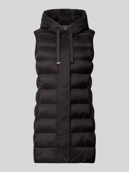 Produktfoto, Regular Fit bodywarmer in stiksels van FUCHS SCHMITT, Capuchon met tunnelkoord, Steekzakken met ritssluiting, Ruglengte maat 36 77 cm, Schouderbreedte maat 36 41 cm, Borstwijdte maat 36 51 cm