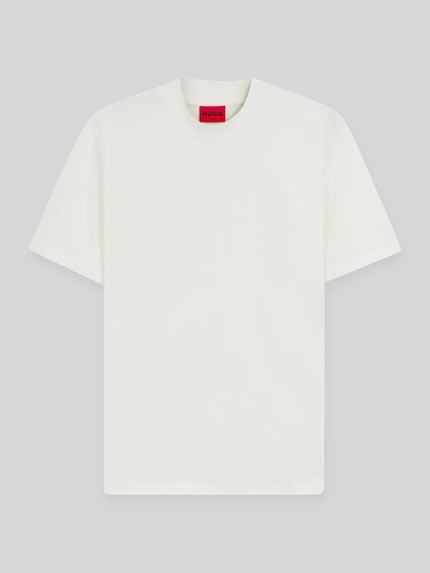HUGO t-shirt o kroju slim fit z czystej bawełny model 'DIMERSOM' Złamany biały 2