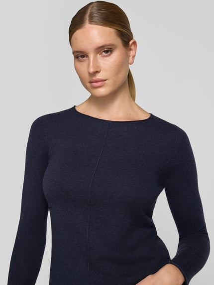 Christian Berg Woman Regular Fit Strickpullover aus reinem Kaschmir Dunkelblau 3
