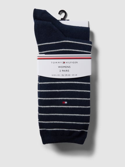 Tommy Hilfiger Skarpety z detalem z logo w zestawie 2 szt. Granatowy melanż 3