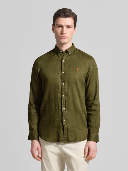Polo Ralph Lauren Slim fit vrijetijdsoverhemd van puur linnen Olijfgroen - 4