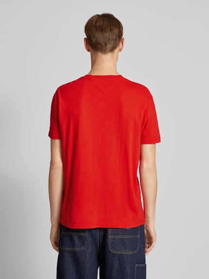 Tommy Jeans T-Shirt mit Label-Stitching Rot 5