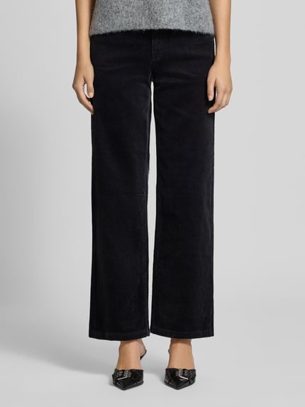 Marc O'Polo DENIM Wide Leg Cordhose aus Baumwoll-Mix Modell 'Tomma' Black 4