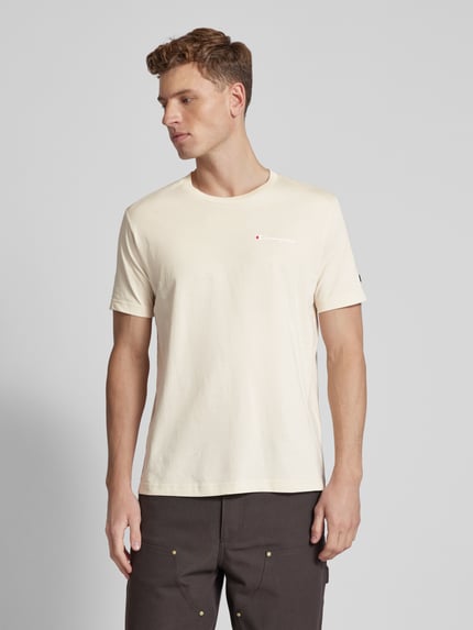 Champion T-Shirt mit Label-Print und Logo-Patch Sand 4