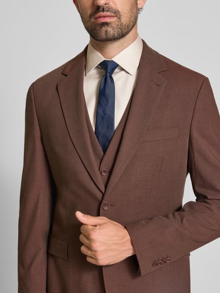 MCNEAL Marynarka o kroju slim fit z dodatkiem wiskozy i kołnierzem z połami Ciemnoczerwony 3