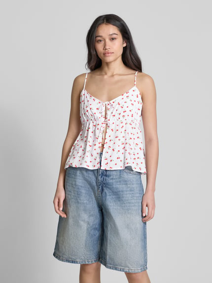 REVIEW Top met vetersluiting Wit - 4