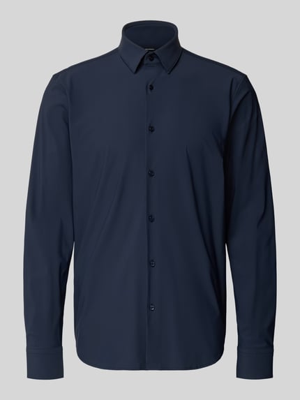 BOSS regular fit zakelijk overhemd met kentkraag model 'JOE' Marineblauw - 2