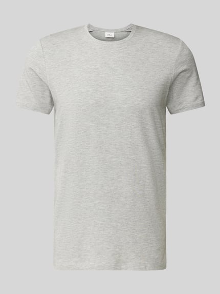 s.Oliver BLACK LABEL regular fit T-shirt met ronde hals Lichtgrijs - 2