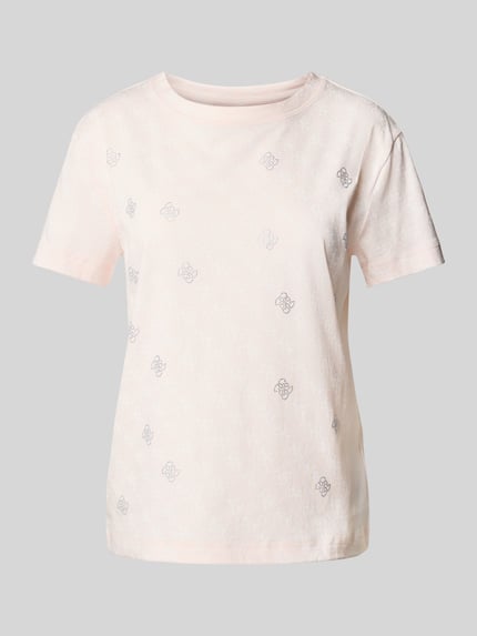 GUESS Activewear T-Shirt mit Ziersteinbesatz Modell 'CHRYSANTA' Rosa 2