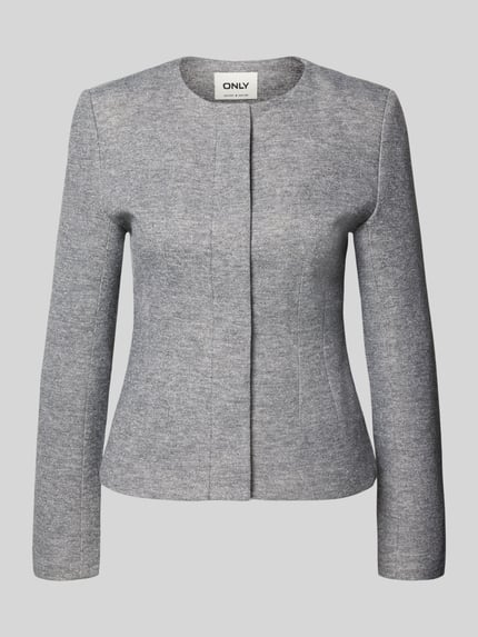 Produktfoto, Slim Fit Jacke mit verdeckter Knopfleiste Modell 'SEDONA LIFE' von ONLY, Optik: Unifarben/Melange, Passform: Slim-Fit, Rundhals, Langarm