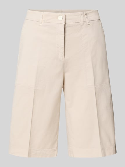 CAMBIO Wide leg korte broek met persplooien, model 'STELLA BERM' Steengrijs - 2