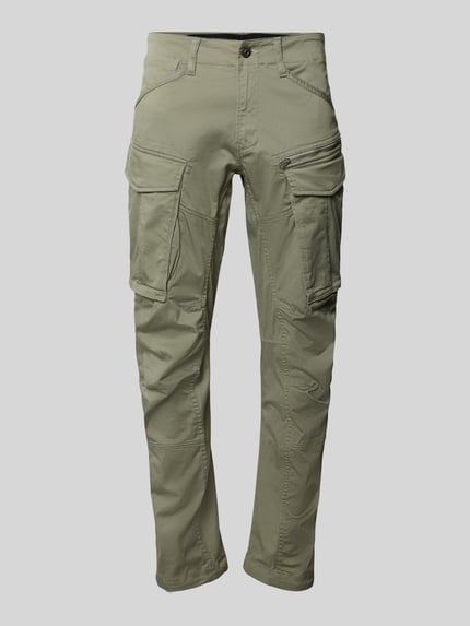 Produktfoto, oliwkowe spodnie cargo z mieszanki bawełny o prostych nogawkach, tekstura matowa, Cargo Fit Cargohose aus Baumwoll-Mix von G-Star RAW