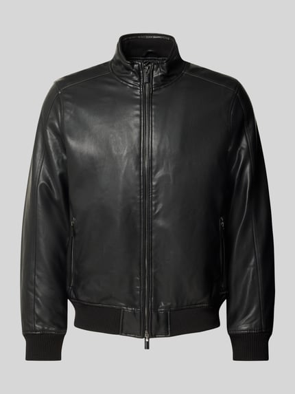 Produktfoto, Jacke in Leder-Optik mit Zweiwege-Reißverschluss van MARKUP, Heren jack, leerlook, regular fit, opstaande kraag, ritszakken