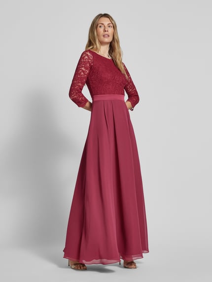 SWING Abendkleid mit Ausbrenner-Effekt Rot 1
