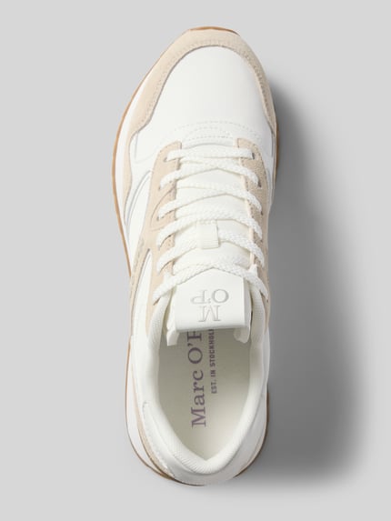 Produktfoto, Sneaker mit Logo Detail Modell 'MAXIMA' von Marc O'Polo, Mehrfarbig, Optik: Mehrfarbig, Schuhspitze: Abgerundet, Applikation: Logo-Detail, Absatzform: Flach, Verschluss: Schnürung