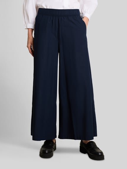 Tom Tailor Wide Leg Culotte aus Baumwoll-Mix Marine 4
