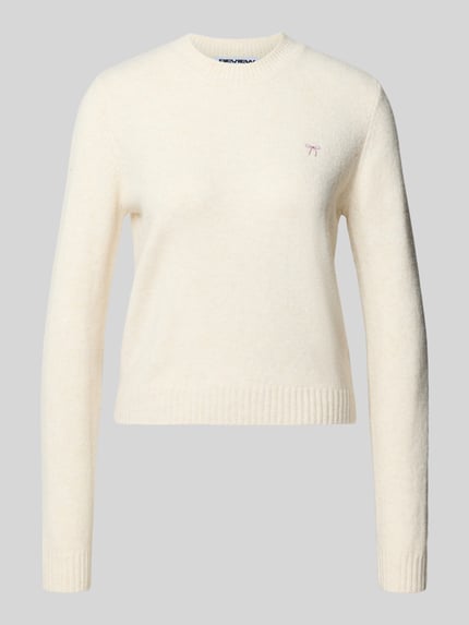 REVIEW Pullover mit Logo-Stitching Modell 'BOYISH TIGHT KN' Offwhite 1