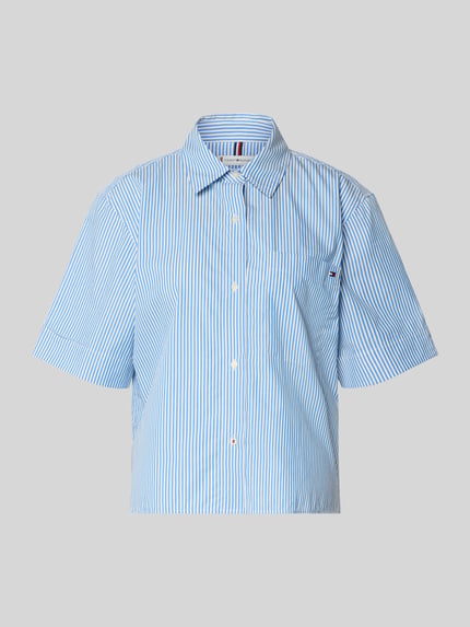 Tommy Hilfiger boxy fit overhemdblouse van puur katoen Lichtblauw - 2